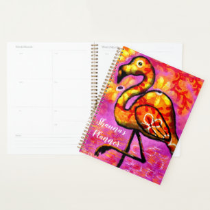 Gepersonaliseerde Planner Abstract Flamingo Art