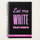 Gepersonaliseerde Planner, laat me dat zwart opsch Planner (Voorkant)