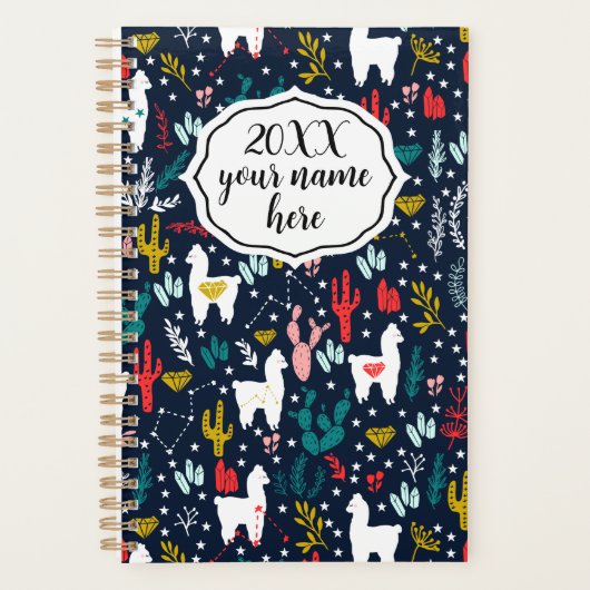Gepersonaliseerde Planner met Alpacas (Voorkant)