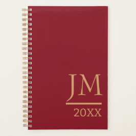Gepersonaliseerde planner met een donkerrood Hoesj