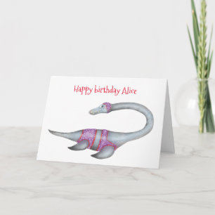 Gepersonaliseerde Plesiosaurus verjaardagskaart Kaart
