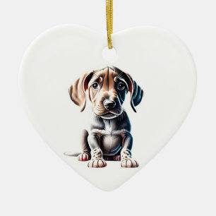 Gepersonaliseerde Plott Hound Puppy Keramisch Ornament