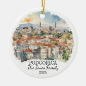 Gepersonaliseerde Podgorica Ornament, Montenegro G Keramisch Ornament (Voorkant)