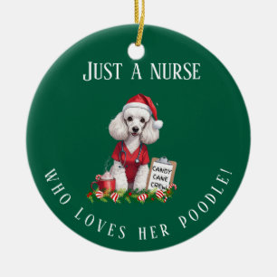 Gepersonaliseerde Poedel Verpleegster Kerstcadeau Keramisch Ornament