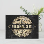 Gepersonaliseerde Poison  Style Label Uitnodiging (Staand voorkant)