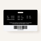 Gepersonaliseerde politieagent Rechtshandhaving ID Badge (Achterkant)