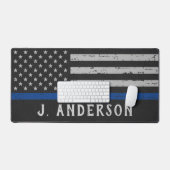Gepersonaliseerde politieagent  Thin Blue Line Bureaumat (Keyboard & Muis)