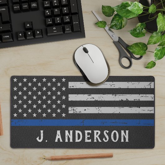 Gepersonaliseerde politieagent  Thin Blue Line Bureaumat