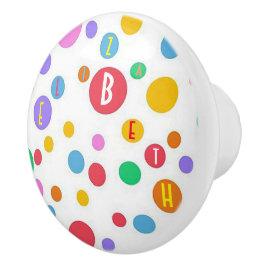 Gepersonaliseerde polka dot keramische deurknop keramische knop