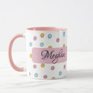 Gepersonaliseerde Polka Dot Koffie Mok