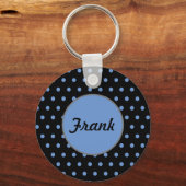 Gepersonaliseerde Polka Dot Sleutelhanger (Zwart & (Voorkant)
