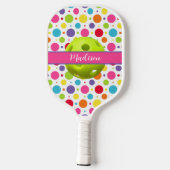 Gepersonaliseerde Polka Dots Laten we Pickleba hal Pickleball Paddle (Achterkant)