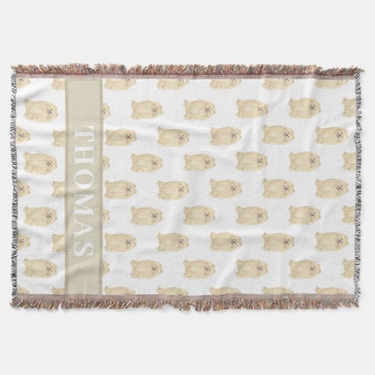 Gepersonaliseerde Pomeranian Deken (Voorkant)