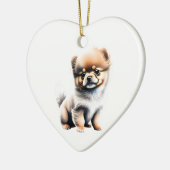 Gepersonaliseerde Pomeranian Puppy Keramisch Ornament (Links)