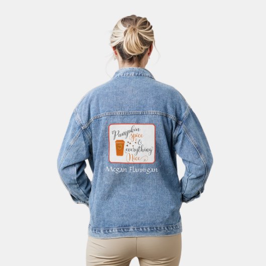 Gepersonaliseerde pompoen en kruiden voor altijd denim jacket (Model)