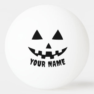Gepersonaliseerde Pompoen Halloween Naam Zwart & W Pingpongballen