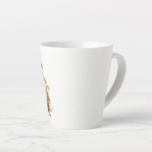 Gepersonaliseerde pompoen patch witte pompoen herf latte mok (Rechterhoek)