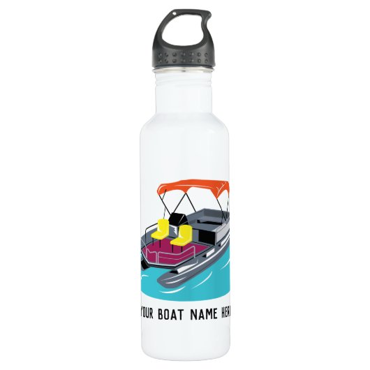 Gepersonaliseerde Pontoon Boat Water Bottle Waterfles (Voorkant)