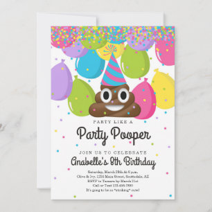Gepersonaliseerde Poop Emoji Thareed Birthday Part Kaart