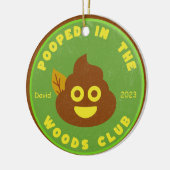 Gepersonaliseerde pooped in de Bossen kerstvakanti Keramisch Ornament (Links)