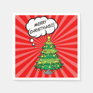 Gepersonaliseerde Pop Art Kerstboom Servet