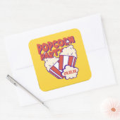 Gepersonaliseerde Popcorn Party Vierkante Sticker (Envelop)