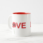 Gepersonaliseerde Poppy Flower Love Coffee Mok (Voorkant links)