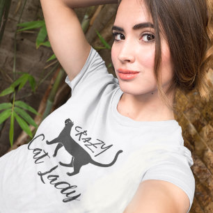 Gepersonaliseerde Populaire Crazy Cat Lady Tri-Blend Shirt