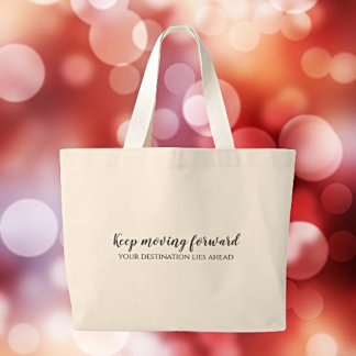 Gepersonaliseerde positiviteit - blijf doorgaan grote tote bag