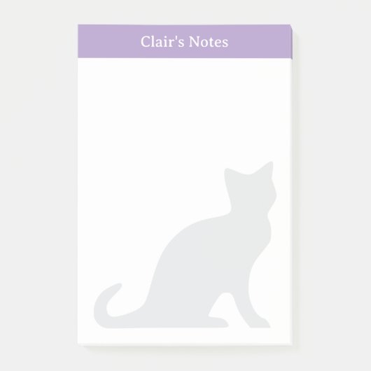 Gepersonaliseerde Post-it® notes met grijs katteno (Voorkant)