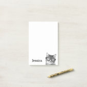 Gepersonaliseerde Post-it® notes voor kattenliefhe (Op bureau)