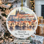 Gepersonaliseerde Praag Ornament, Tsjechië Gift Keramisch Ornament