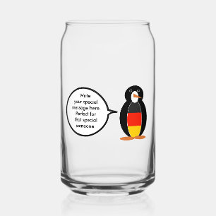 Gepersonaliseerde pratende Duitse vlag Ms Penguin Blikvorm Glas