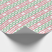 Gepersonaliseerde Preppy Kerstkrans Cadeaupapier (Hoek)