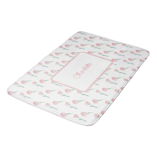 Gepersonaliseerde  Preppy Peony Placemat Badmat (Gekanteld)