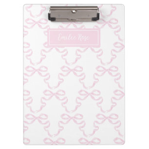 Gepersonaliseerde Preppy Waterverf Bow Ribbonerie Klembord