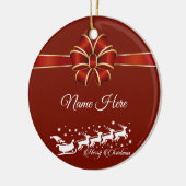 Gepersonaliseerde pretkerst keramisch ornament (Links)