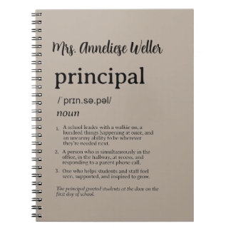 Gepersonaliseerde Principaal Grappige Definitie Notitieboek