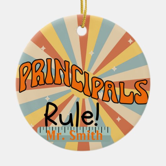 Gepersonaliseerde Principals Rule Gift Christmas Keramisch Ornament (Voorkant)