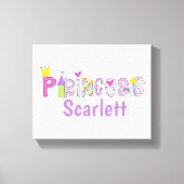 Gepersonaliseerde Prinses Alphabet Kroon Kasteelto Canvas Afdruk (Voorkant)
