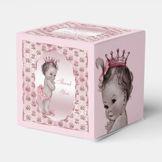Gepersonaliseerde prinses Baby Rozen dank u Bedankdoosjes (Achterkant)