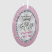 Gepersonaliseerde prinses kerstversiering, Tiara Ornament (voorkant)