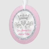 Gepersonaliseerde prinses kerstversiering, Tiara Ornament (voorkant)