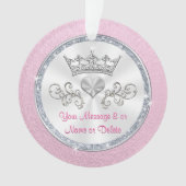 Gepersonaliseerde prinses kerstversiering, Tiara Ornament (voorkant)