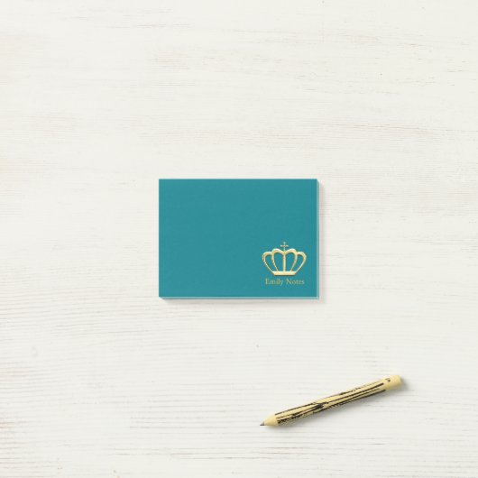 Gepersonaliseerde prinseskroon post-it® notes (Op bureau)