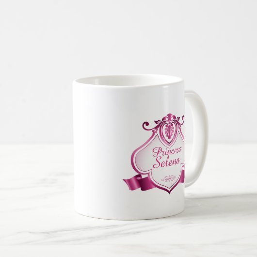 Gepersonaliseerde prinsesroze Mok met aangepaste n (Voorkant rechts)