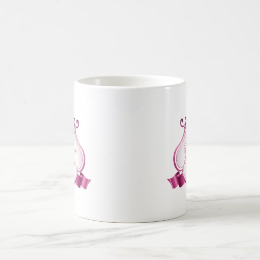 Gepersonaliseerde prinsesroze Mok met aangepaste n (Center)