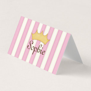 Gepersonaliseerde prinsessen speelafspraak met roz visitekaartjes