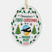 Gepersonaliseerde Private Pilot Custom Name Christ Keramisch Ornament (Rechts)