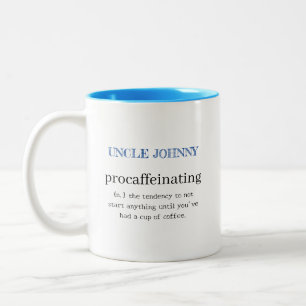 Gepersonaliseerde Procaffeinating Blue Tweekleurige Koffiemok